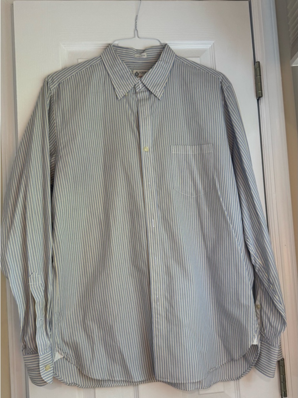 J. Crew Light Blue and White Striped Dress Shirt